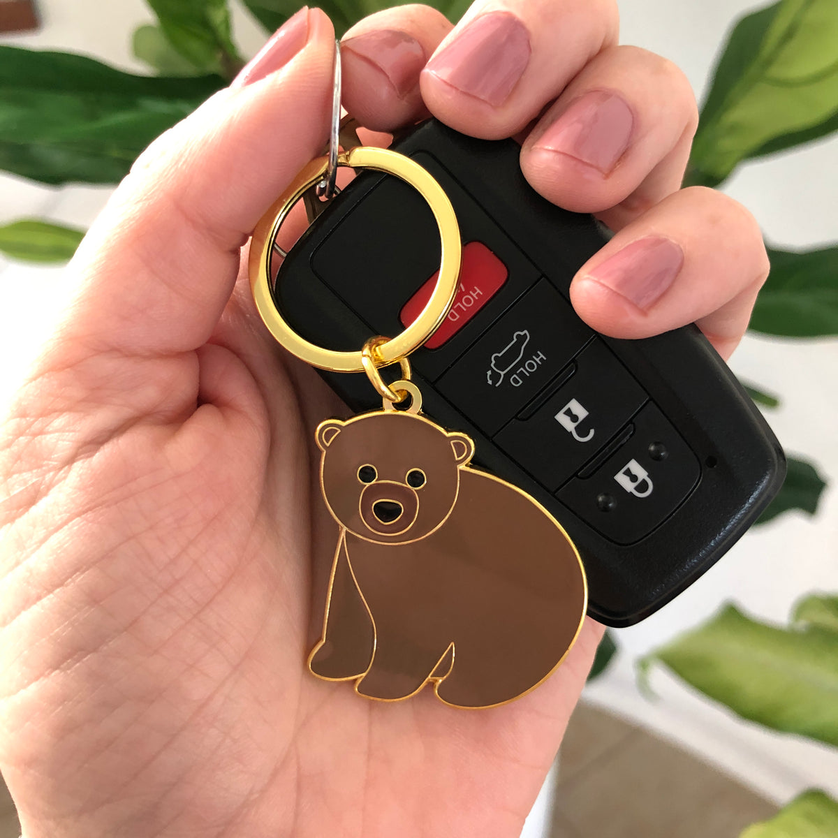Cute Keyring Leather Keychain, Keychain Keys Bear Leather